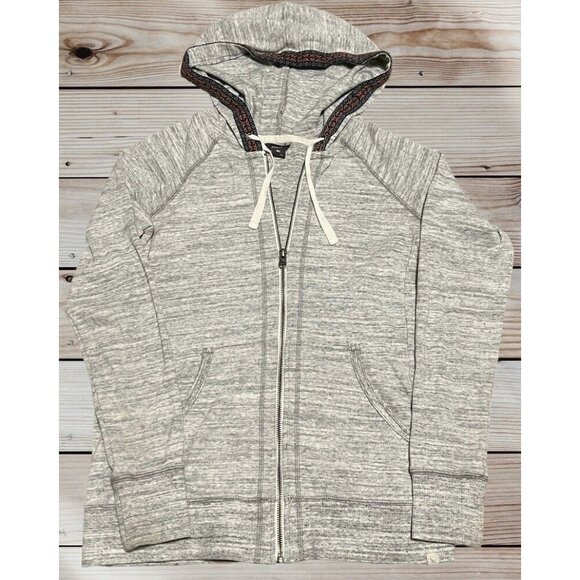 Eddie Bauer Full Zip Hoodie Sweatshirt Size XS Gray Athleisure Preppy Loungewear - Picture 1 of 13
